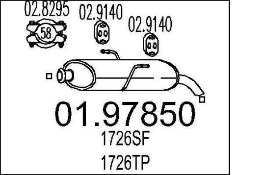 Bakre eksospotte MTS 01.97850