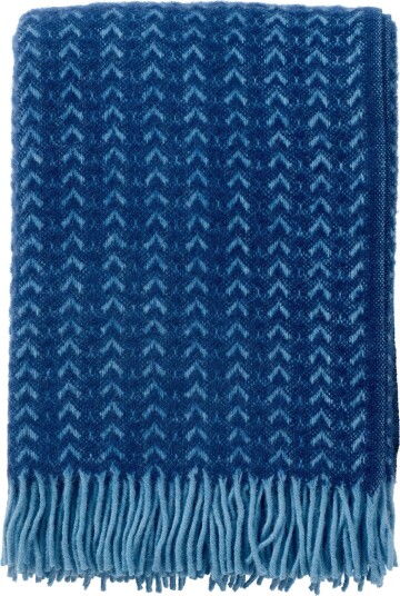 Klippan Yllefabrik Ullpledd 130x200 cm 100% lammeull Ilse Blue Aqua