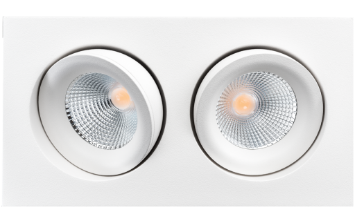 Downlight Junistar Lux Square 2x7W 3000K, 1120 lumen, hvit Downlight Junistar Lux Square 2x7W 3000K, 1120 lumen, hvit