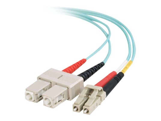 C2G LC-SC 10Gb 50/125 OM3 Duplex Multimode PVC Fiber Optic Cable (LSZH) - nettverkskabel - 3 m - akvamarin