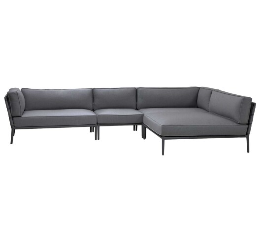 Cane-line Conic sofagruppe Lava grey 1 st høyreende, 1 st venstreende, 1 midt & divan Grå