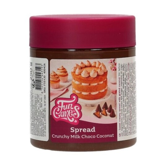 Funcakes Spreads Crunchy Milk Choco Coconut 250g 