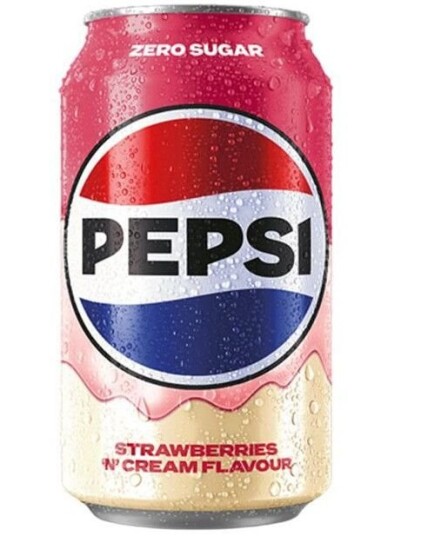 Pepsi Strawberries & Cream Flavour Sukkerfri 330 ml UK Import