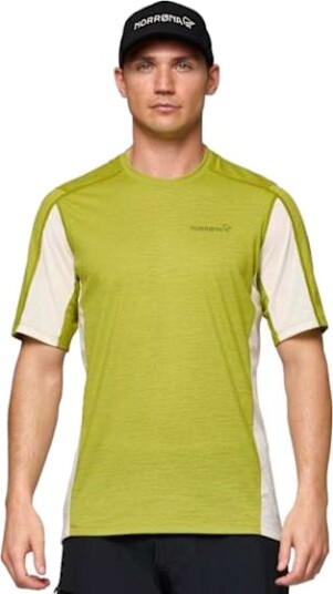 Norrøna falketind equaliserUll T shirt Herre Golden Lime/Whisper White L