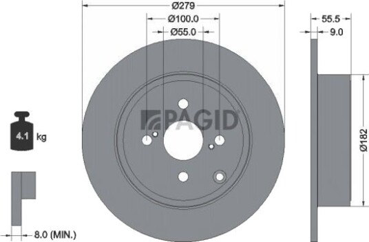 PAGID 54263NC Bremseskive PAGID 54263NC Bremseskive