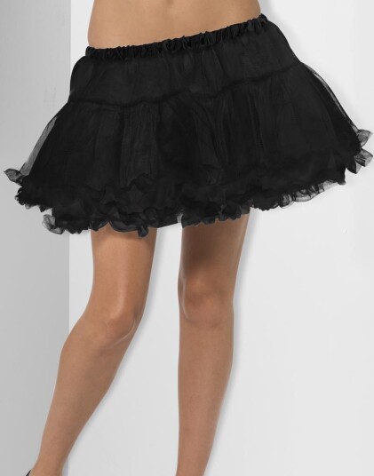 Petticoat Svart Underskjørt med Satinbånd 30 cm