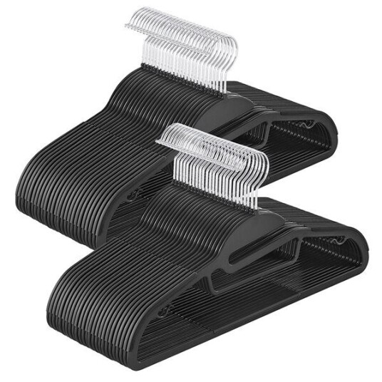 Plastkleshengere 50 pk   Svart