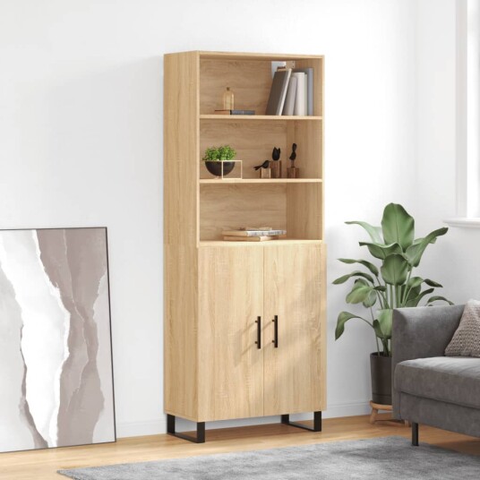 vidaXL Highboard sonoma eik 69,5x34x180 cm konstruert tre 8720845926472