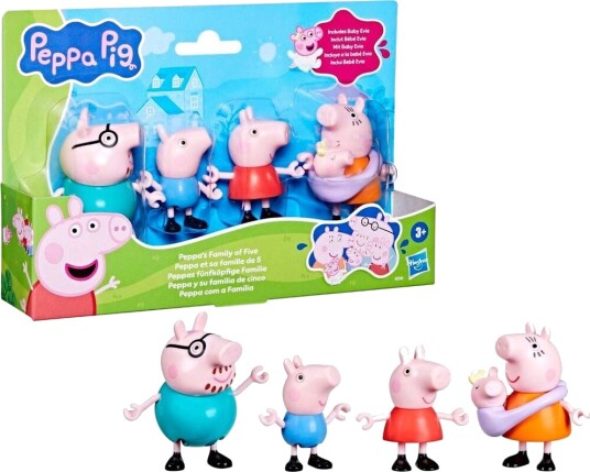 Peppa Gris Familie Figursett - 5 Lekefigurer i Plast Peppa Gris Familie Figursett - 5 Lekefigurer i Plast