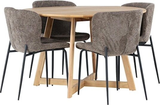 Venture Home Spisegruppe Venture Home Yakidon Ø120 cm med 4 stk Modesto Stoler GR23883