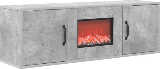 vidaXL Elektrisk peis Betong 110 x 30 x 36,5 cm Konstruert tre