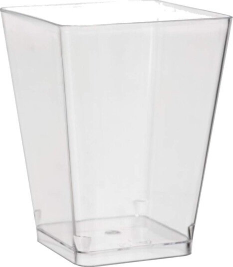 Firkantede plastkopper 120 ml 50 stk