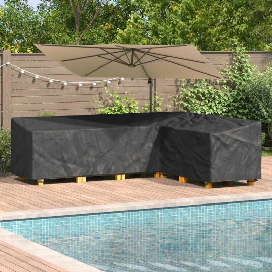 vidaXL Trekk til utemøbler Svart 286 x 222 x 80 cm 210D stoff