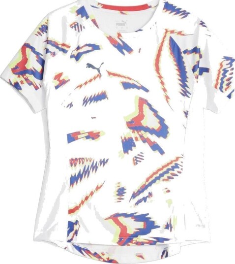 PUMA Trenings T Skjorte IndividualBlaze Hvit/rød Kvinner størrelse Medium