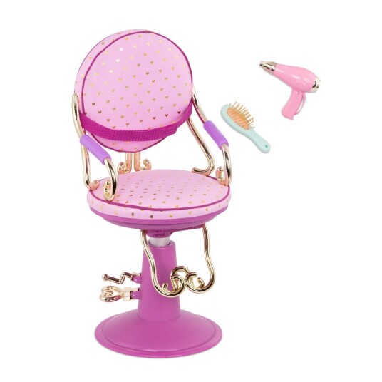 Our Generation Hairdressing chair Purple hearts 737978