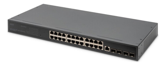 Digitus Dn-80223 - Switch - L2+ - Styrt - 24 X 10/100/1000 (Poe+) + 4 X 10 Gigabit Sfp+ (Opplenke) - Rackmonterbar