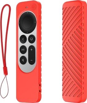 Apple TV 4K Siri Remote (3. generasjon) Beskyttende silikonetui med nøkkelbånd - rød