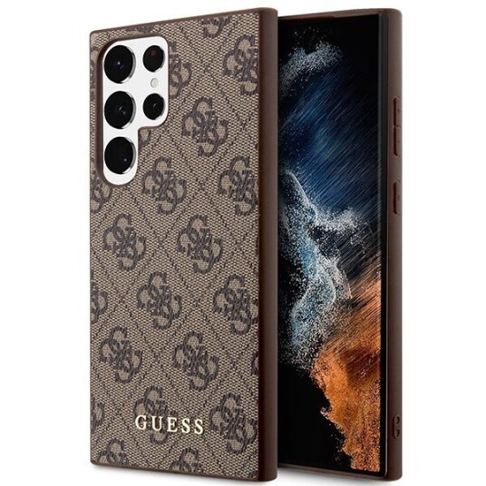 Guess Hardcase 4g Metal Gold Logo Samsung Galaxy S23 Ultra - Brun