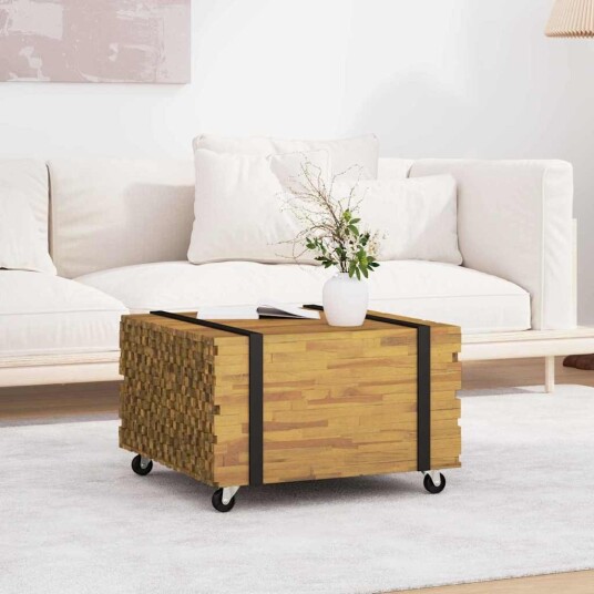 Kaffebord Brun 60 x 60 x 38 cm Massivt Teaktre