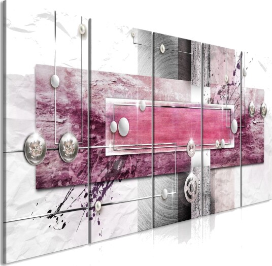 Bilde Mysterious Mechanism 5 Parts Narrow Pink 225x90 Artgeist sp. z o. o.