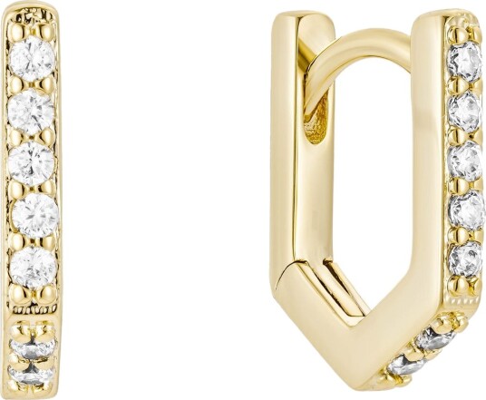 Geometric Glimmer Huggie Hoops Gold