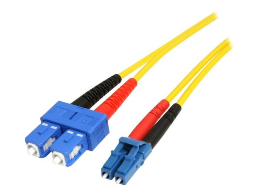 StarTech 10m Fiber Optic Cable - Single-Mode Duplex 9/125 - LSZH - LC/SC - OS1 - LC to SC Fiber Patch Cable (SMFIBLCSC10) - koblingskabel - 10 m - gul