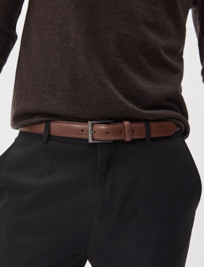 Matinique Frank Belt   Brown   85/S