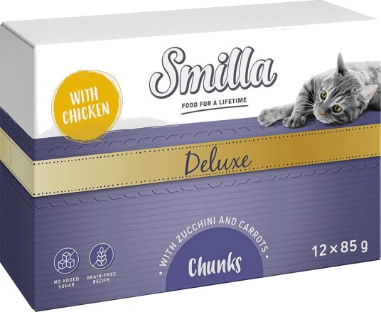 Smilla Våtfôr Deluxe Biter Squash Og Gulrøtter Kylling 12 X 85 G
