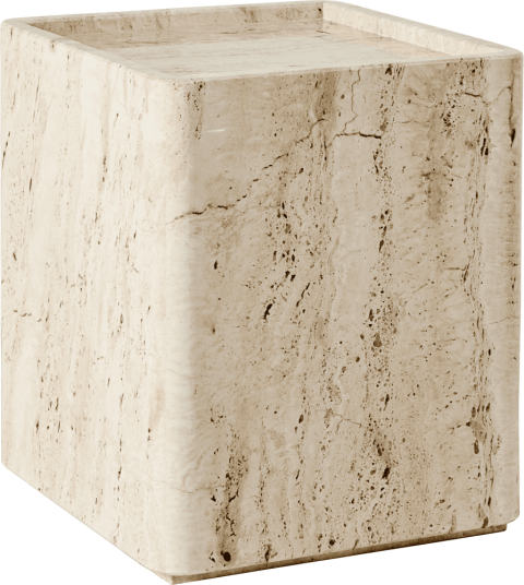 Gubi Pietra sidebord 33x33x40 cm Neutral white travertine