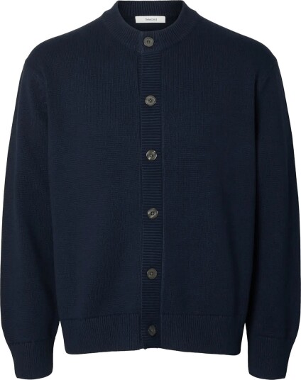 Selected Slmbraun Ls Knit O Neck Cardigan Navy S