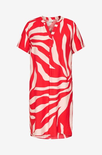 Only Carmakoma Kjole carSusi S/S V neck Knee Rød