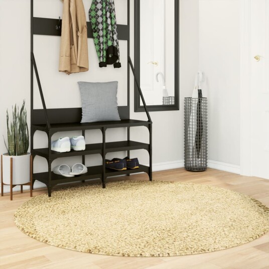vidaXL Flossteppe med lang luv moderne gull Ø 160 cm