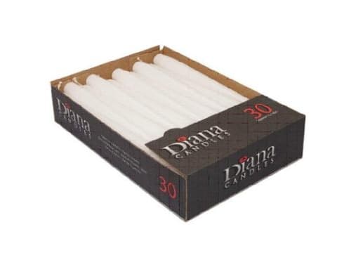 Antiklys Ø22x245 mm Brændetid 7.5 timer Hvid,4 pk x 30 stk/krt