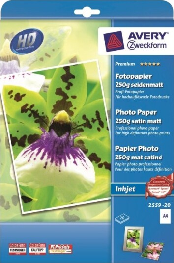 Avery Zweckform Premium Inkjet A4 250G A4 Satin Matt 2559 20