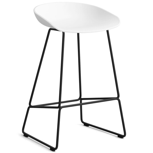 Hay AAS 38 2.0 Barstol 65 cm Rustfritt Stål Sort / Hvit