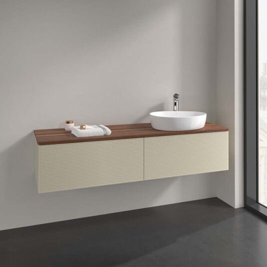 Villeroy & Boch  Antao Servantskap med 2 skuffer 160x50x36 cm m/lys Grå Matt/Valnøtt
