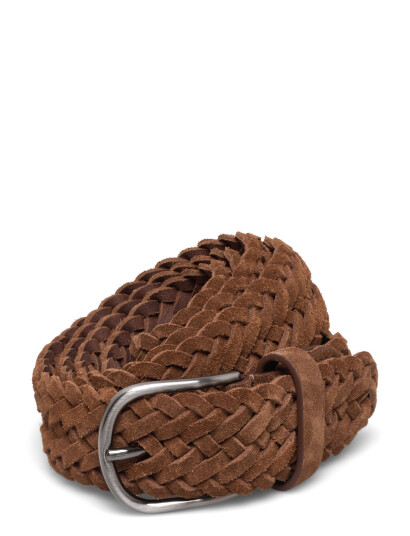 Anderson"s Suede Woven Belt Blue  - 3,5 - Brown - 105