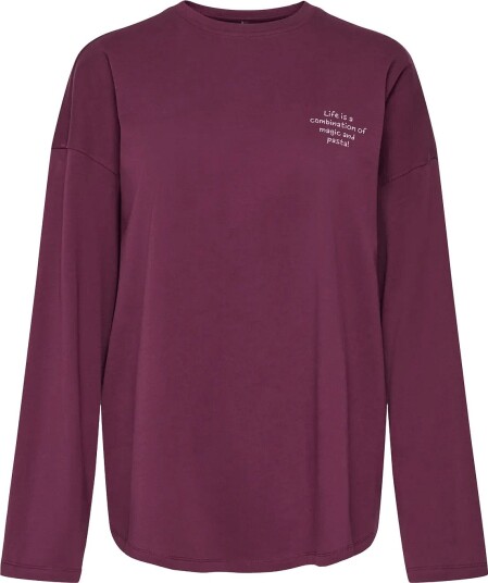 ONLY Onlcelestine L/S Print Top Box Jrs Burgundy M