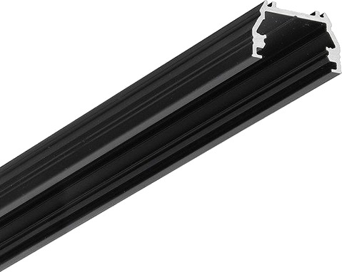 Topmet 2m aluprofil UNI12 BCD/U Sort anodisert påbygging LED skinne Topmet 2m aluprofil UNI12 BCD/U Sort anodisert påbygging LED skinne