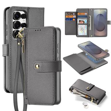 Dux Ducis Samsung Galaxy S26 Ultra Lawa lommebokveske i lær med magnetisk deksel Grå