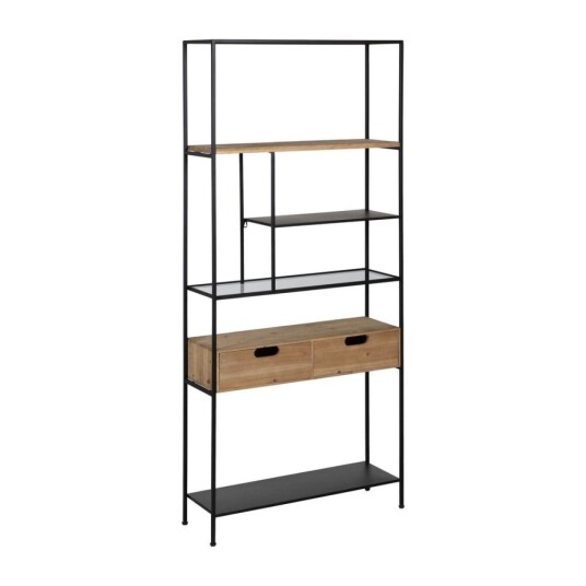 Hyller Svart Beige Tre Krystall Jern 80 x 26 x 180 cm