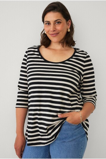 Ellos Plus collection Topp med ermer 3/4 lang Brun