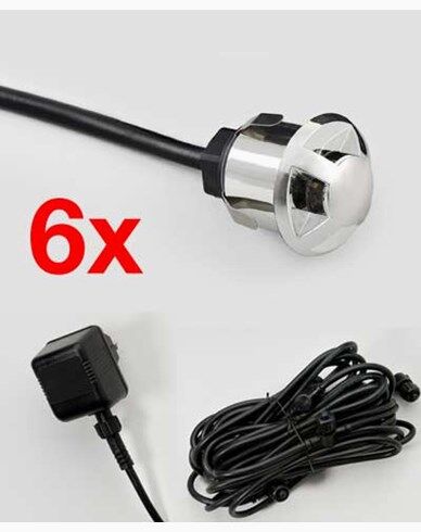 Konstsmide Markspot mini LED välvd topp ink transformator 12V 6st/set. 7467-000 Konstsmide Markspot mini LED välvd topp ink transformator 12V 6st/set. 7467-000
