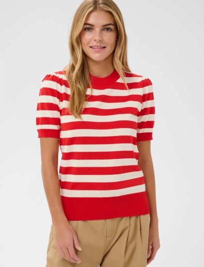 Saint Tropez Milasz Ss Block Stripe Pullover Red M Saint Tropez Milasz Ss Block Stripe Pullover Red M