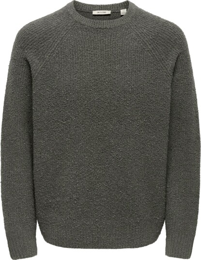 ONLY & SONS Onsdale Rlx Ls Raglan Knit   Grey   XL