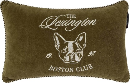 Lexington Boston Club putetrekk fløyel 50x30 cm olive/light beige Lexington Boston Club putetrekk fløyel 50x30 cm olive/light beige