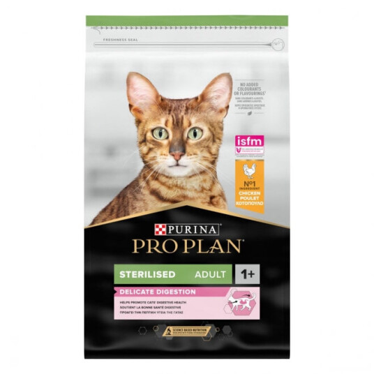 Purina Pro Plan Kattemat 10 kg Sterilisert Kylling med Delikat Fordøyelse