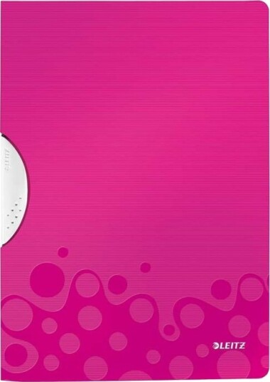 Leitz Klammehefter Wow Colorclip Din A4 Pp Rosa-Metallisk Med 3D-Preging, Lys Grå Innside - 1 Stk (4185-00-23)