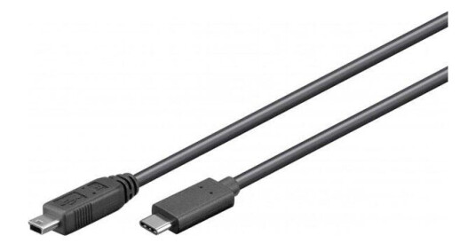 Pro USB-C til Mini USB-B 0,5m - Sort Pro USB-C til Mini USB-B 0,5m - Sort