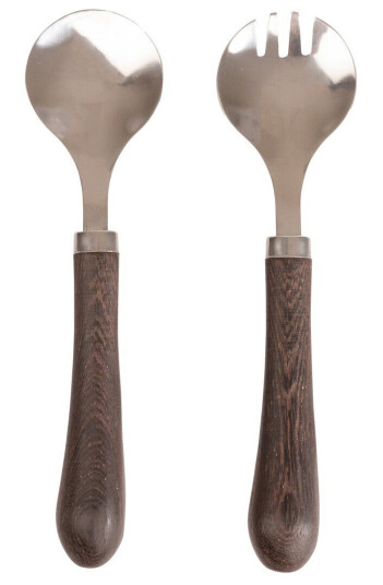 Sagaform Astrid salladsset Brun-sølv